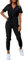 Overalls Women Rompers with Open Legs Women's Short Sleeve Cropped Coverall Button Down Tie Waist Cargo Jumpsuit Boiler Suit Women Black