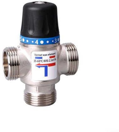 Jonikuper Vanne de mélange thermostatique haute performance, vanne thermostatique de mélange d'eau chaude et froide, vanne de mélange de chauffage au sol (DN20)