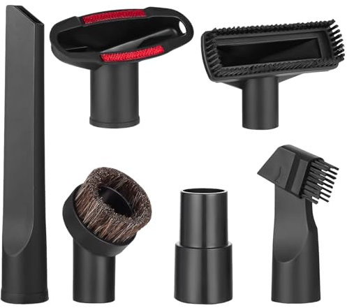 Binnan Kit de 6 Boquillas Universales para Aspiradoras Universal, Cepillo Aspiradora y Adaptador, Aspiradora para Tapicería