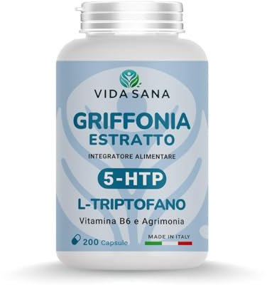 Serotonina Integratore Forte griffonia 5-htp alto dosaggio, integratore 5HTP griffonia dopamina integratore Triptofano buon umore integratore 5 htp griffonia 200 cps .No Ansia E Stress per dormire