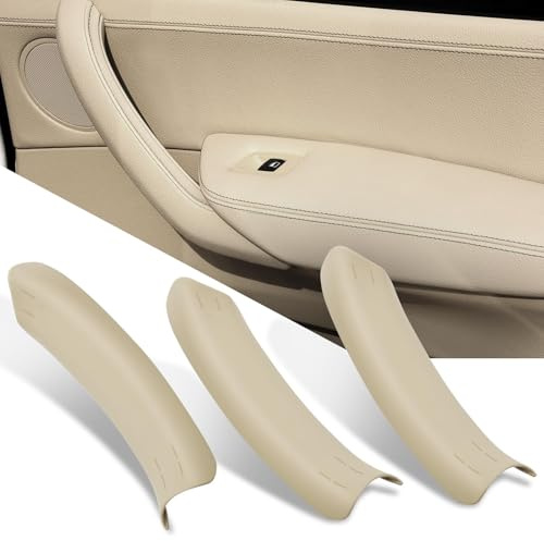 Jaronx Compatible with BMW X3 F25/X4 F26 Door Handle Cover, 3PCS Left Rear & Right Side Interior Door Pull Handle Cover for BMW X3 F25 2010-2016, X4 F26 2014-2017 (3PCS,Beige)