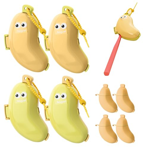 4 Stücke Zahnbürsten Kopfschutz Zahnbürstenhülle,Niedlicher Bananen Zahnbürstenschutz für Kinder und Erwachsene,Hygienischer Reisezahnbürstenhalter für Draußen und den Täglichen Gebrauch