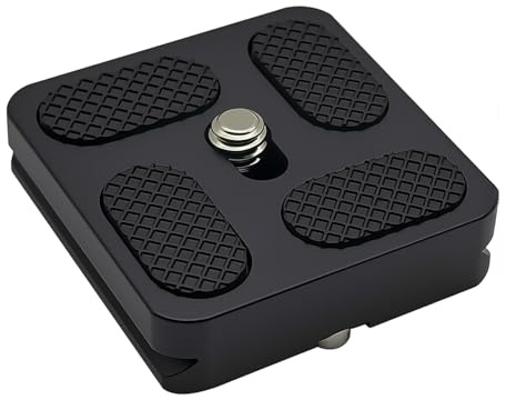 IOUALEY PU-40 40mm Universal Quick Release Plate with 1/4 Screw, Arca-Swiss Compatible Slide-in QR Plate for DSLR Camera, Mini Tripod & Ball Head