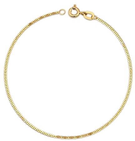 LAMUR Armband aus 585er-Gold, Goldarmband für Damen, Damenschmuck (Gucci Marina, Länge 19 cm, Breite 1,2 mm)