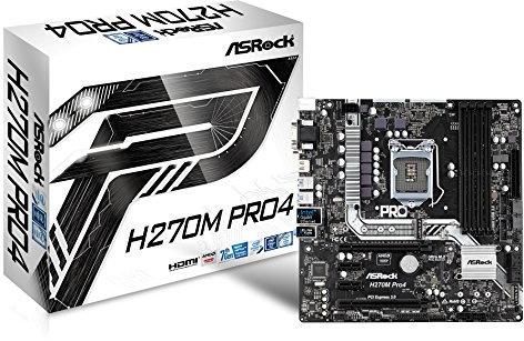 ASRock 90-MXB3D0-A0UAYZ Motherboard (Chipsatz Intel H270, 4x DIMM) schwarz/weiß
