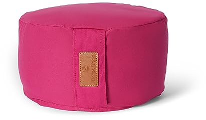 #DoYourYoga rundes Yogabolster - waschbarer Bezug, Bio-Dinkelspelz (KBA) Füllung, 30 x 15 cm, Yoga Kissen für Yin Yoga & Meditation - pink