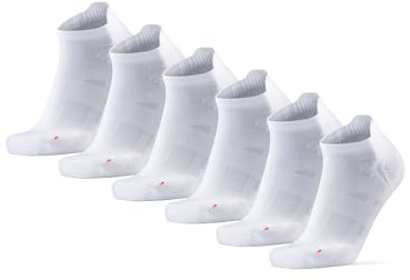 DANISH ENDURANCE Chaussettes Courtes de Running, Respirantes & Anti-Ampoules, Homme Femme, 3 ou 5 Paires, Blanc, 35-38