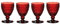 Villeroy & Boch Boston Coloured Weißweingläser Red 4er Set, 230 ml, Farbige Weingläser mit Facettenmuster, Kristallglas für Weißwein, Spülmaschinengeeignet, Rot