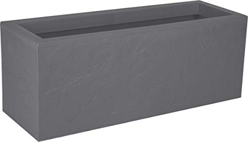 EDA - Balconera Volcania'Up 25 L - Decorazione Imitazione Pietra - Parete Singola - Area di ritenzione idrica - 59 x 19,5 x 22,8 cm - Grigio ciottolo