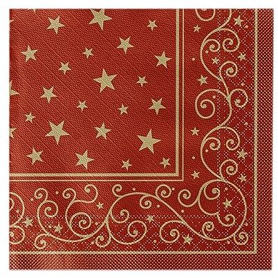 Sovie HORECA Serviette Liam (Bordeaux) aus Tissue Deluxe®, 4-lagig, Einweg Weihnahctsserviette Weihnachten, ideal für Advents- & Weihnachtsfeiern 40 x 40 cm, 50 Stück