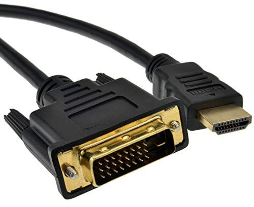 JAFSAL ONLINE HDMI to DVI Cable - HDMI 19 Pin Male to DVI-D 24+1 Male Dual Link High Speed Adapter Cable – Full HD Compatible with- Projector, Laptop, TV, PC, DVD Player – Gold 1 Meter