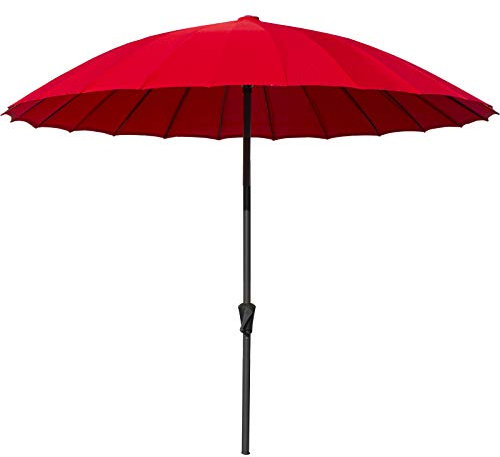 marko Outdoor 2.5M Shanghai Parasol Outdoor Garden Furniture Patio Sunshade Canopy Umbrella (Parasol Only - Red)