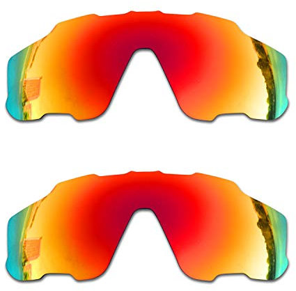 SOODASE Pour Oakley Jawbreaker Des lunettes de soleil Rouge 2 Paires Verres de remplacement polarisés