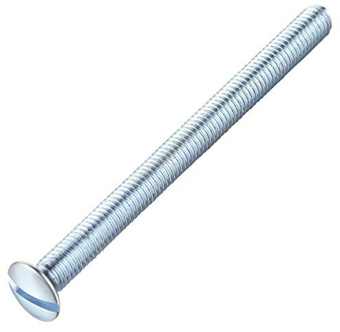 Long Socket Screws Electrical Switch Plug Extra Long Machine Screw M3.5 x 75 mm / 3 inch 30 Pcs Pack Head Electric Wall Light Fixings Round Domed Head Colour Bright Zinc Plated