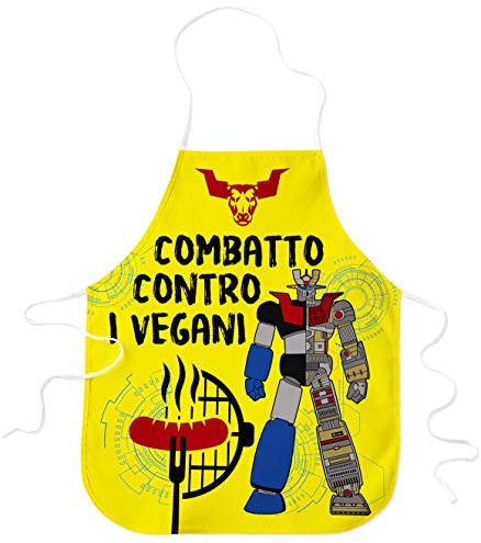 STAMPATEK Grembiule Divertente Barbecue Combatto contro i, regalo Amico per Amanti della griglia, Cucina Grigliare Grembiuli idea Regalo BBQ