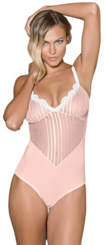 JADEA Body in pizzo ricamato chic (L, ROSA)