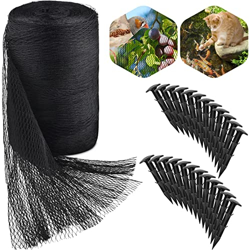 Teichnetz-Set, 4,5 x 4,5 m, Robustes Netz-Poolnetz für einfache Reinigung, Schutzhülle für Koifische, Skimmer-Netz für herabfallende Blätter und Schmutz (schwarz, 19,6 x 29,5 m)