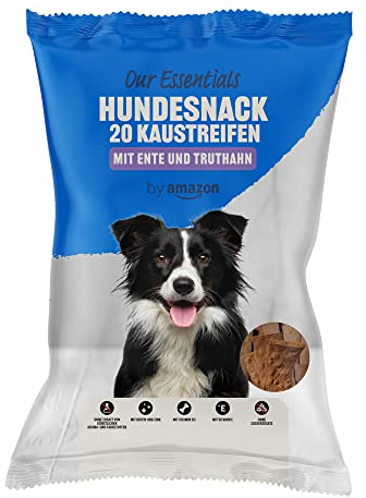 by Amazon 20 Streifen zum Kauen fur Hund, Ente und Truthahn, 200g (1er-Pack)