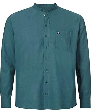 Jan Vanderstorm Herren Stehkragenhemd Kallu Hemd Mit Stehkragen| Reine Baumwolle | Größe L - 7XL Petrol, 4XL (XXXXL) - 49/50