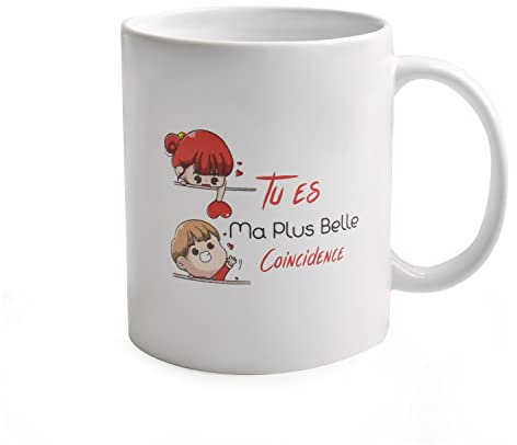 CELIMS - Mug de thé/Tasse de Café - Meilleur cadeau (325 Ml, Tu es ma plus belle coïncidence)