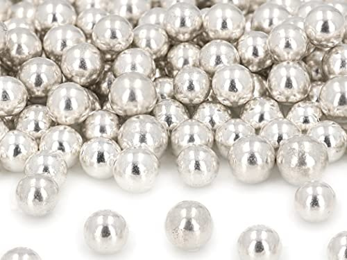 Weiche Zuckerperlen silber, ca. 10mm, 60g