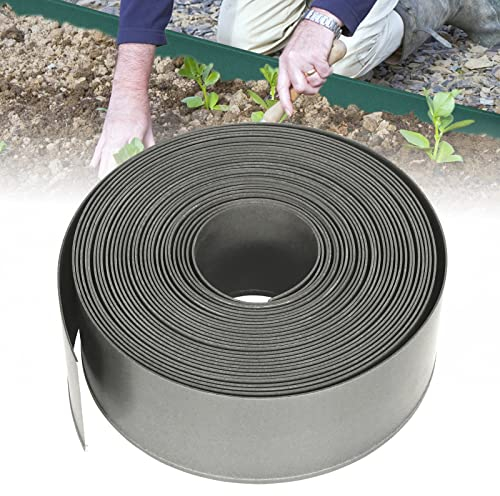 LARS360 Rasenkante Elastische Beeteinfassung Rund, Kunststoff Rasenkante 20m Beeteinfassung, Nsichtbar Lawn Edging aus Stabilem Plastik (120 mm x 2 mm, Hellgrau)