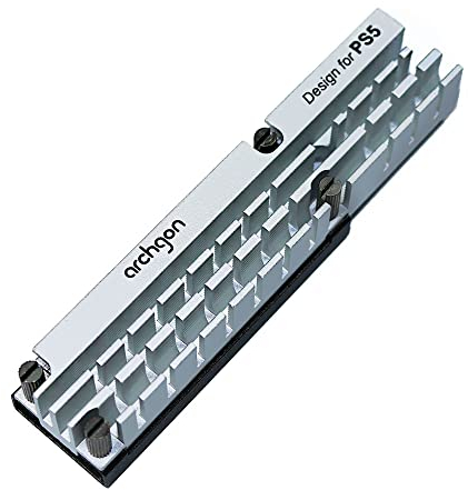 Archgon M.2 SSD Kühlkörper für PCIe NVMe 2280/22110 Kühler für PS5, Workstation, Server, Rugged Computer, IPC, Industrielle Computer, Gaming PC, HS-1110-S-PS5, Silber
