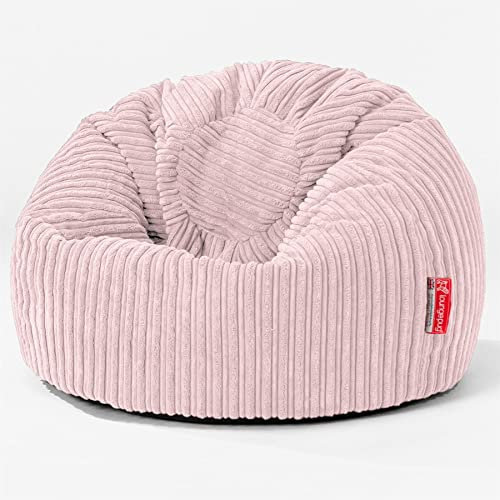 Lounge Pug Kids Classic Cord Bean Bag - Blush Pink - Childrens Beanbags - Gaming Chair Bean Bag