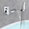 Wannenmischer Wasserfall Wannenbatterie mit Brausegarnitur Chrom Wandmontage Wasserhahn Badewanne mit Brause Mischbatterie Dusche Badewannenarmatur mit Handbrause Duscharmatur,G