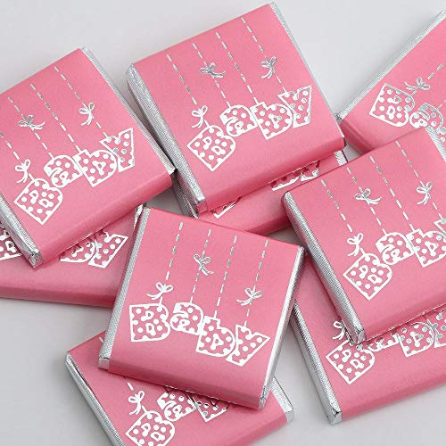 Italian Options Baby Shower Chocolate Neapolitans Pink Baby Girl (25 Chocolates)