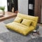 JHKZUDG Faulenzer-Couch-Schlafsessel,Klappbares Doppel-Sofa-Bett, 5-Positionen Verstellbare Bodenliege Mit 2 Kissen,Für Haus Schlafzimmer Wohnzimmer Büro,Gelb
