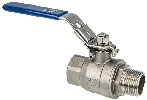 tecuro Edelstahl V4A (AISI 316) Kugelhahn 1 Zoll DN 25, AG/IG, PN 64, absperrbar - ES30100