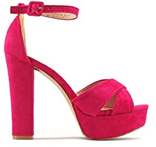 MODELISA - Sandalia Tacón Ancho Plataforma para Vestir Fiesta Mujer (Fucsia, Sistema tallas calzado EU, Adulto, Mujer, Números, mediano, 35)