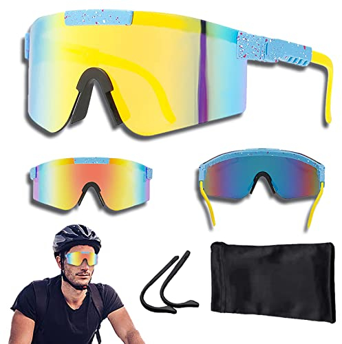 Amebleak Schnelle Brille Rave, Fahrrad Sonnenbrille, Fahrradbrille Sonnenbrille, Herren Damen Sportbrille, Polarisierte UV400 Schutzbrille Radsportbrille zum Laufen Glof Ski im Freien