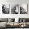 Schwarz Grau Silber Abstrakte Kunst Poster und Leinwand Malerei Druck Wandbild Moderne Nordische Art Wandbild Home Wohnzimmer Dekor 50x70cm-3Pieces Frameless