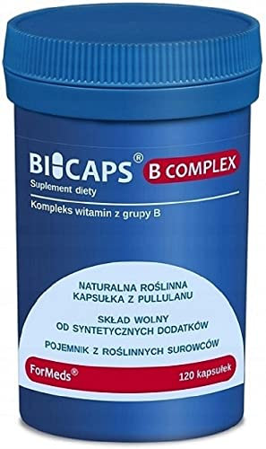 ForMeds Bicaps B Complex - B-Vitamin-Komplex - Unterstützung des Immunsystems - Veganer - Vegetarier - Nahrungsergänzungsmittel mit Pflanzenextrakten - 2 kapseln pro Tag - 120 kapseln