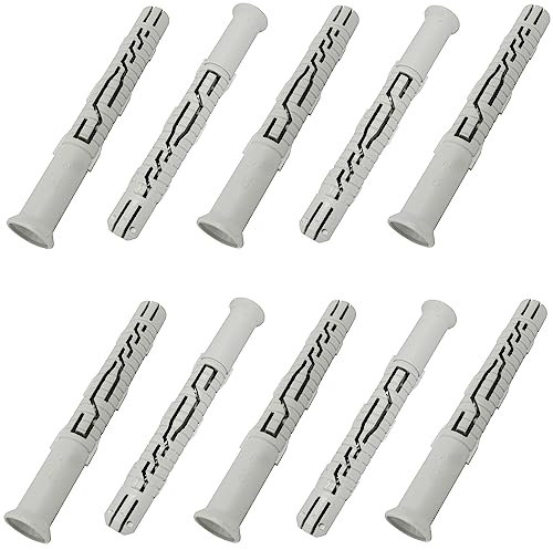 AERZETIX - C67090 - Set di 10 tasselli universali 12x100mm con flangia smussata/fresata - in poliammide - muratura fissaggio calcestruzzo mattone cemento lavori edilizia vite costruzione