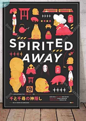 ALKOY Jigsaw Puzzle 1000 Pieces Spirited Away Poster Wall Art Studio Ghibli Hayao Miyazaki Japan Anime Wood for Adults Children Games Educational Toys Yp74Nw