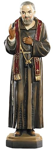Needzo St. Padre Pio, Schutzpatron der Jugendlichen, Freiwillige für Stressabbau und Zivilverteidigung, religiöses Geschenk und Heimdekoration, 20,3 cm