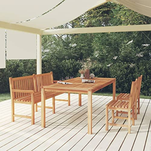 ZEYUAN 4-TLG. Garten-Essgruppe Massivholz Teak, Esstisch Mit Stühlen Set, Gartenmöbel Sitzgruppe, Balkon Möbel, Gartenlounge Set, Terrassenmöbel, Balkonmöbel Set - 3157160