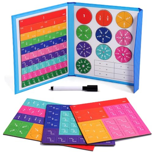 HNBTX Math Toy Fraction,bruchrechnen Spiel,Mathematik lernspielzeug,arithmetisches lernspielzeug,motorikspielzeug Mathe Spielzeug,Magnetic Fraction Tiles & Fraction Circles