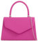 Bolso de mano de piel sintética con asa superior para novia, graduación, boda, noche, fiesta, bolso de mano, rosa fucsia, medium