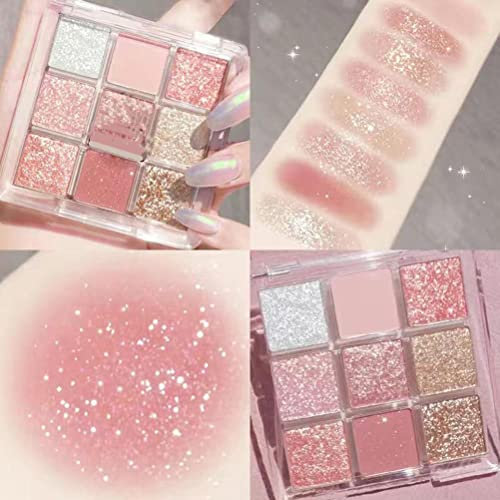 Yusat Palette di ombretti, 9 colori, ombretti opachi, ombretti brillanti, durevoli, impermeabili (#B)