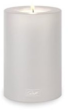 Qult Farluce Trend Cloud Grey ∅ 8 + 10 cm • Teelichthalter in Kerzenform • Kerze • Kunststoffkerze in Kerzenoptik • Teelichtkerze mit Teelichteinsatz • inkl. Teelicht (Ø 8 H 12 cm)