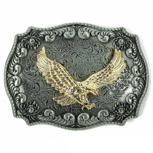 ieron Gürtelschnalle Reparatur Zubehör Ersatz Western Cowboy Vintage Stil für DIY Gürtel Herstellung, Adler D, 3.8 cm