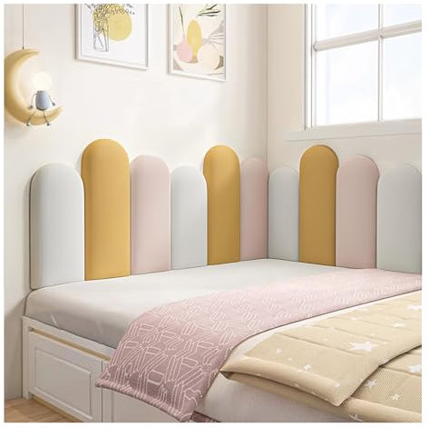 Schälen und Kleben Kopfteil, 3D Kinder Anti-Kollisions Wandkissen, Bett Kopfteil Wandpolster, Schwamm Gepolsterte Wandpaneele, für Kinder Schlafzimmer Wandgestaltung ( Color : B , Size : 160cm )