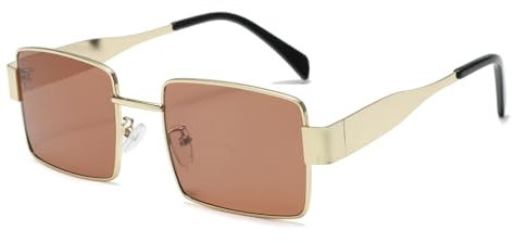 Long Keeper Retro Square Sunglasses for Women Men Metal Frame Sunglasses Small Gold Trendy 90s Rectangle Sun Glasses Vintage Shades UV Protection