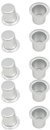 MUXSAM Kerzenhalter für Stabkerzen 10 Stück Metall Klein, Teelichter, Silber Kerzeneinsatz Tafelkerzen, für Baumkerzen,18 * 15mm Innendurchmesser11,8mm，Silbrig