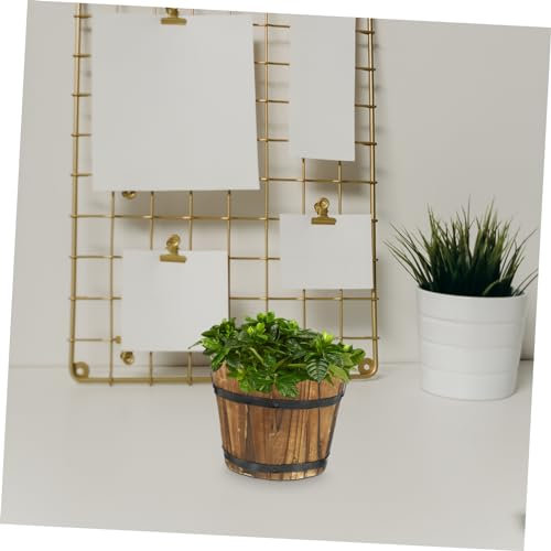 Yardwe 2 Pièces Seau en Bois Pot De Fleur De Jardin Pots pour Plantes Planteur De Vin Grandes Jardinières pour Plantes D'extérieur Décor De Cactus Pot pour Plantes D'intérieur Rustique FR