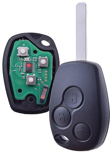 ANGOFIZ Clé Vierge ID46 Electronique à Programmer 3 Boutons Compatible avec Renault Clio 3, Master 3, Kangoo 2, Twingo 2, Wind, Trafic 2, Modus Lame VA2 Télécommande à Distance Testée